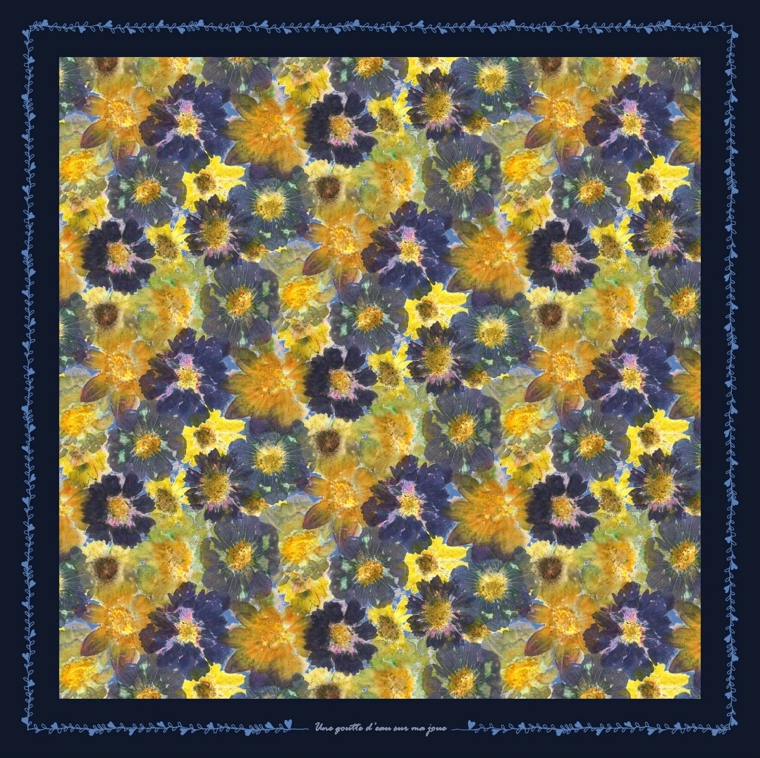 Carré "Bouquet d'automne - marine"
