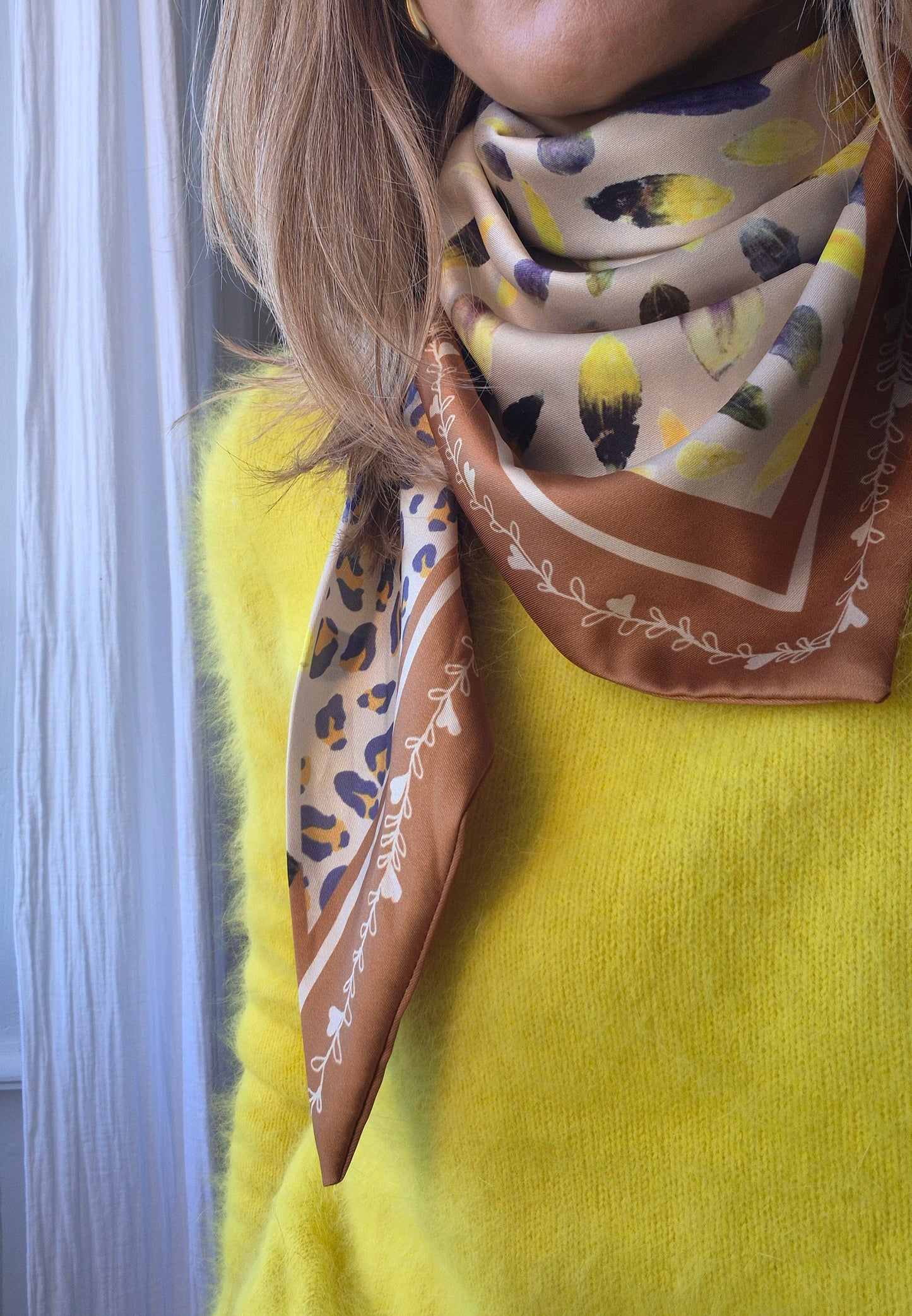 Triangle "Plume d'hiver Leopard "