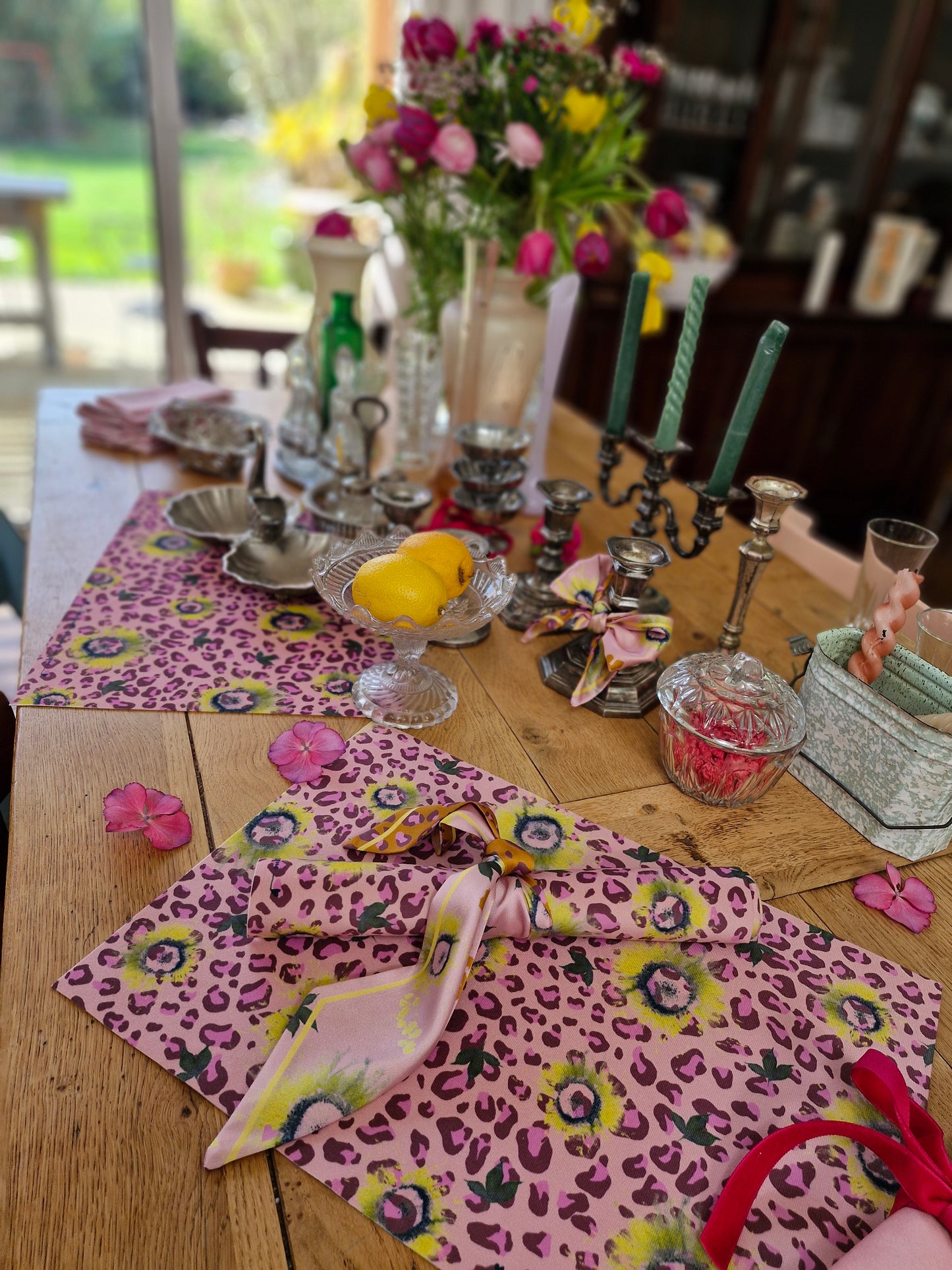 Set de table Golden Bloom / Léopard