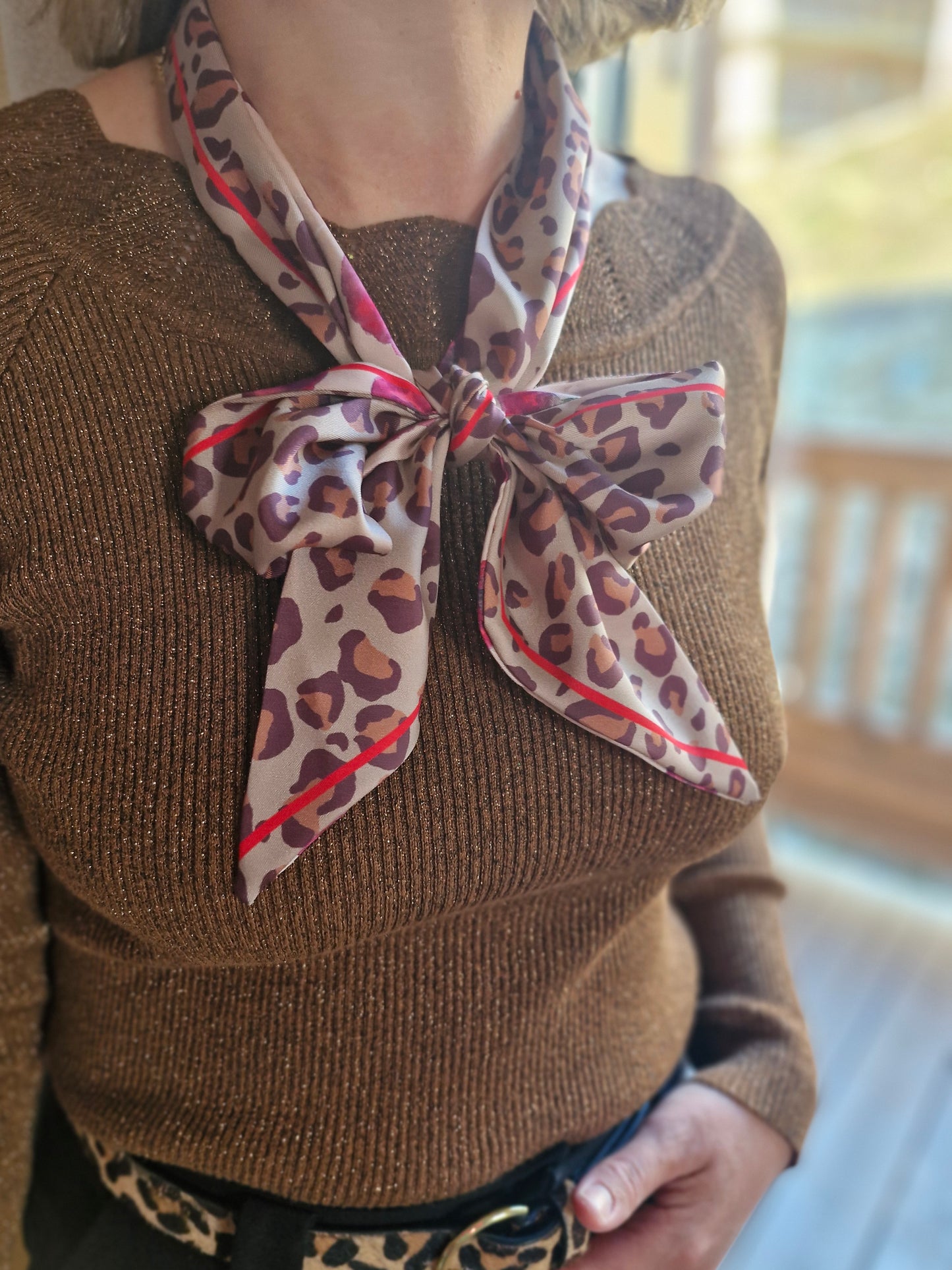 Bandeau Coquelicot Rose / Léopard