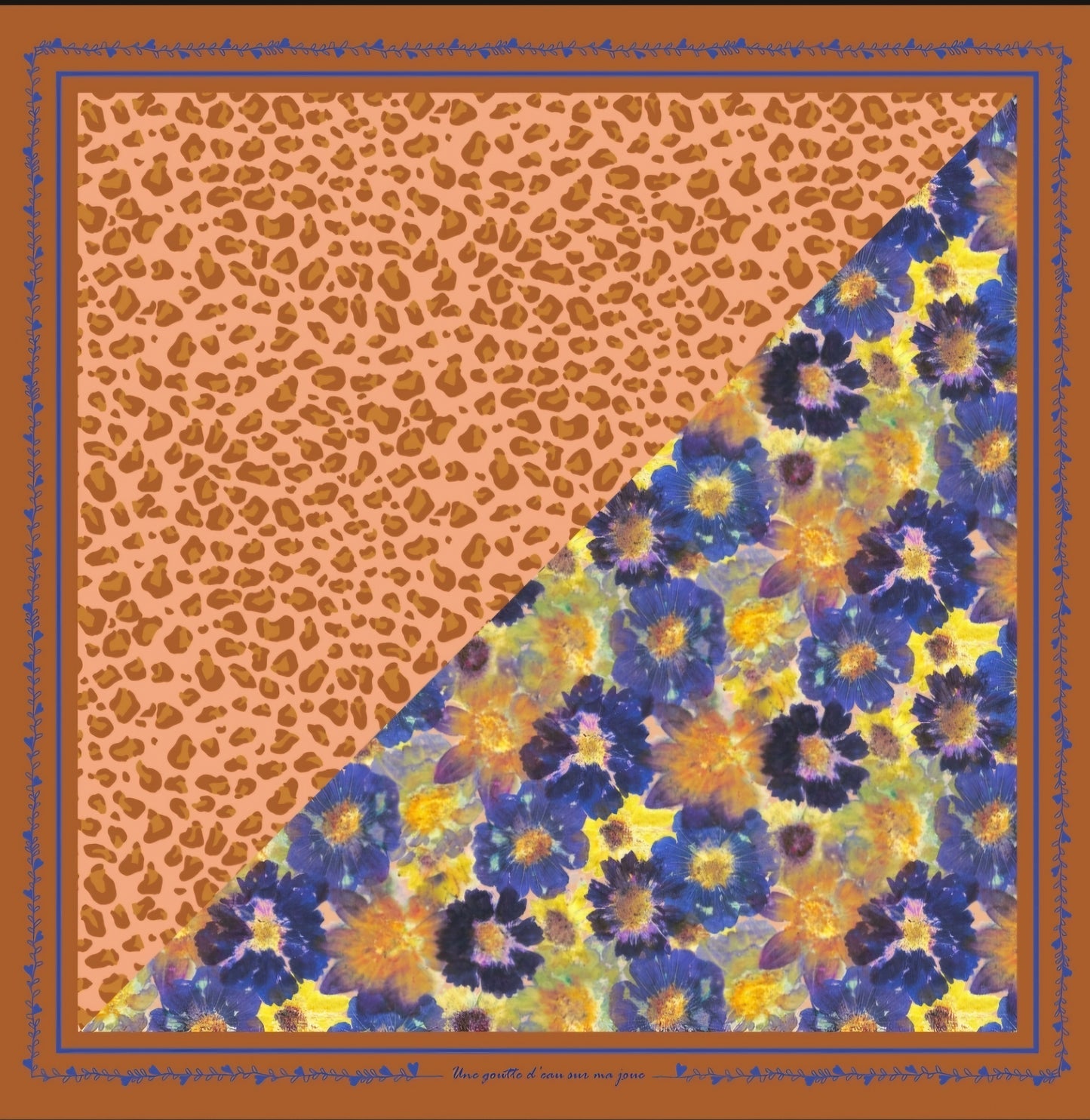 Triangle " Bouquet d'automne Noisette- Leopard "