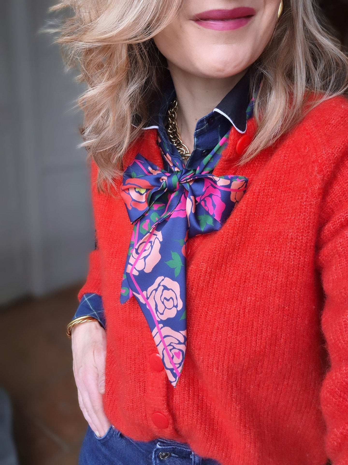 Bandeau " Rose Arty marine - Léopard"