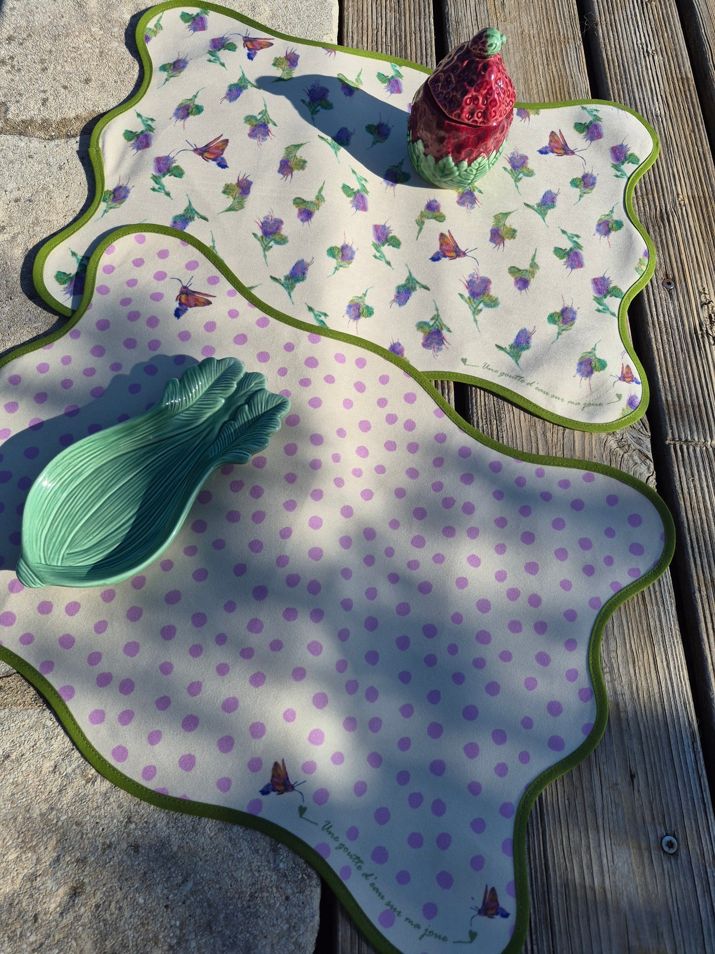 Set de table Rendez-vous  - forme organique - Les pois