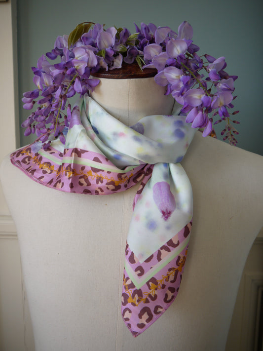 Carré "Jardin Pastel-Leopard"