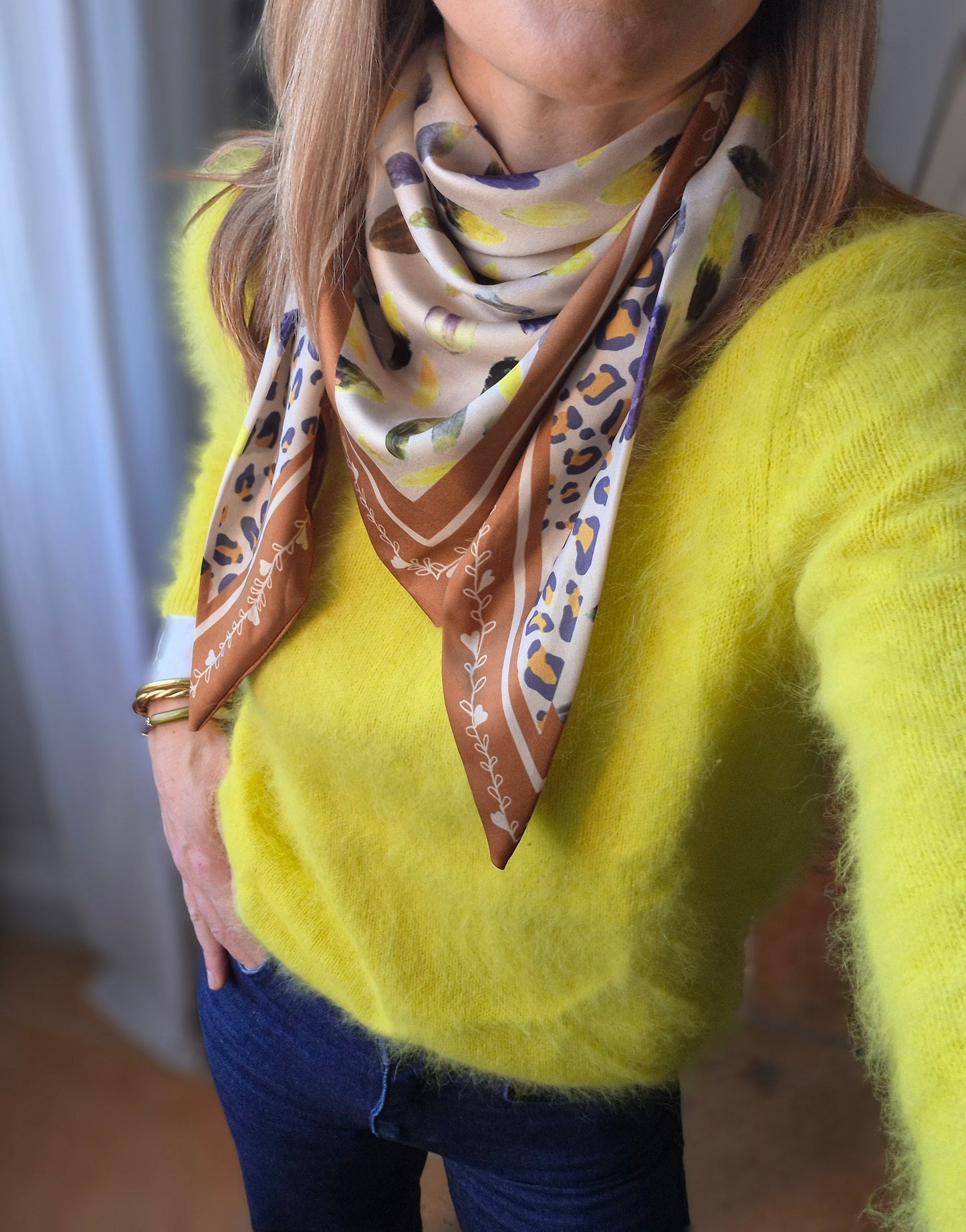 Triangle "Plume d'hiver Leopard "