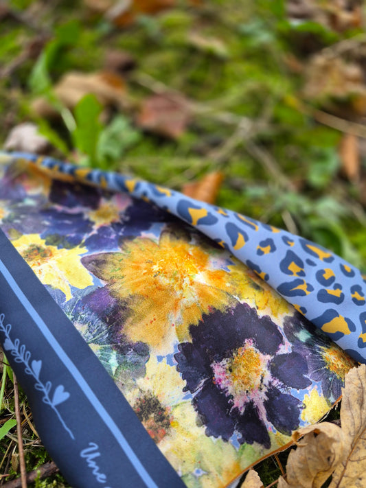 Triangle " Bouquet d'automne marine - Leopard "