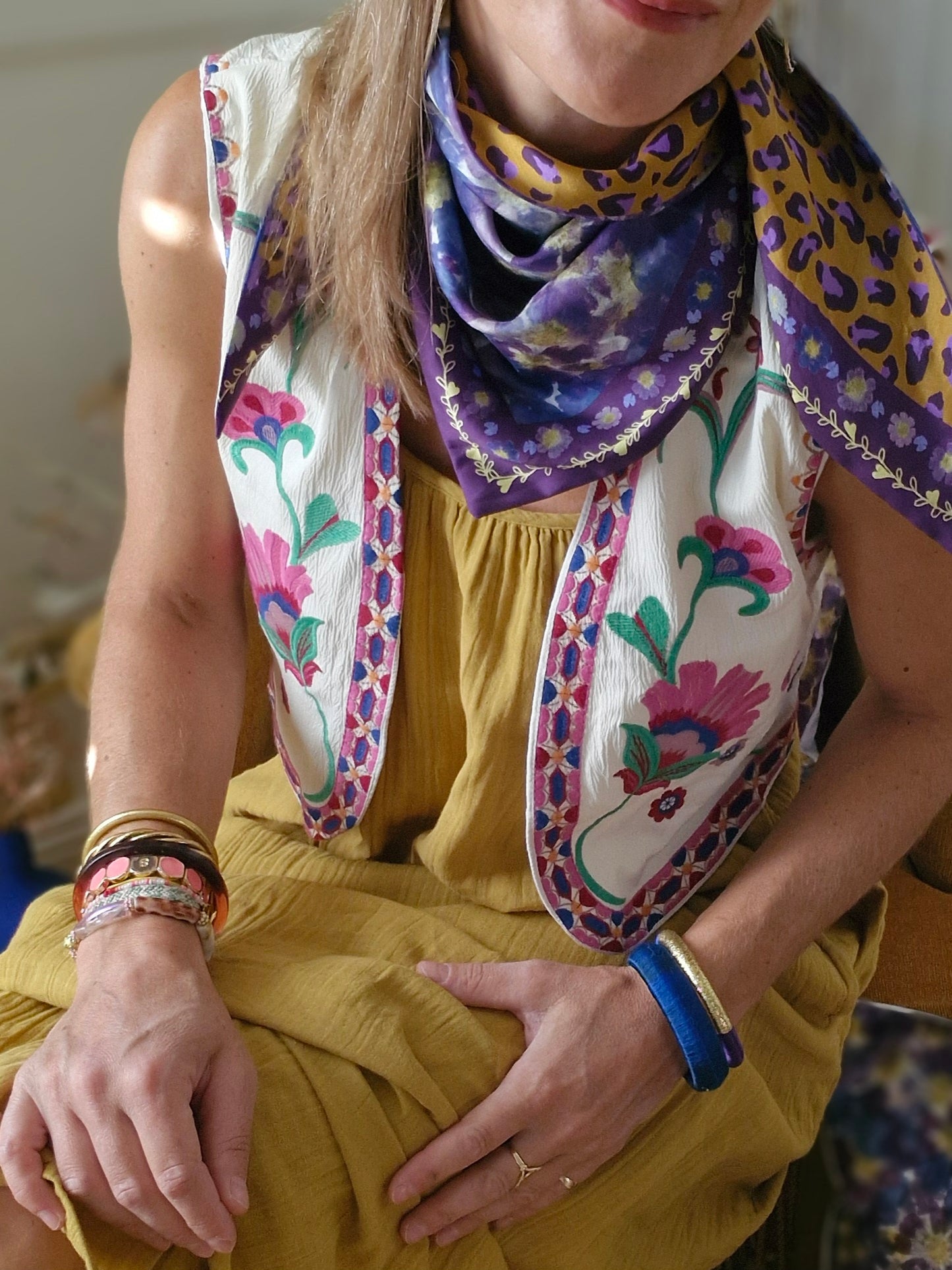 Triangle " Violette-Léopard  "