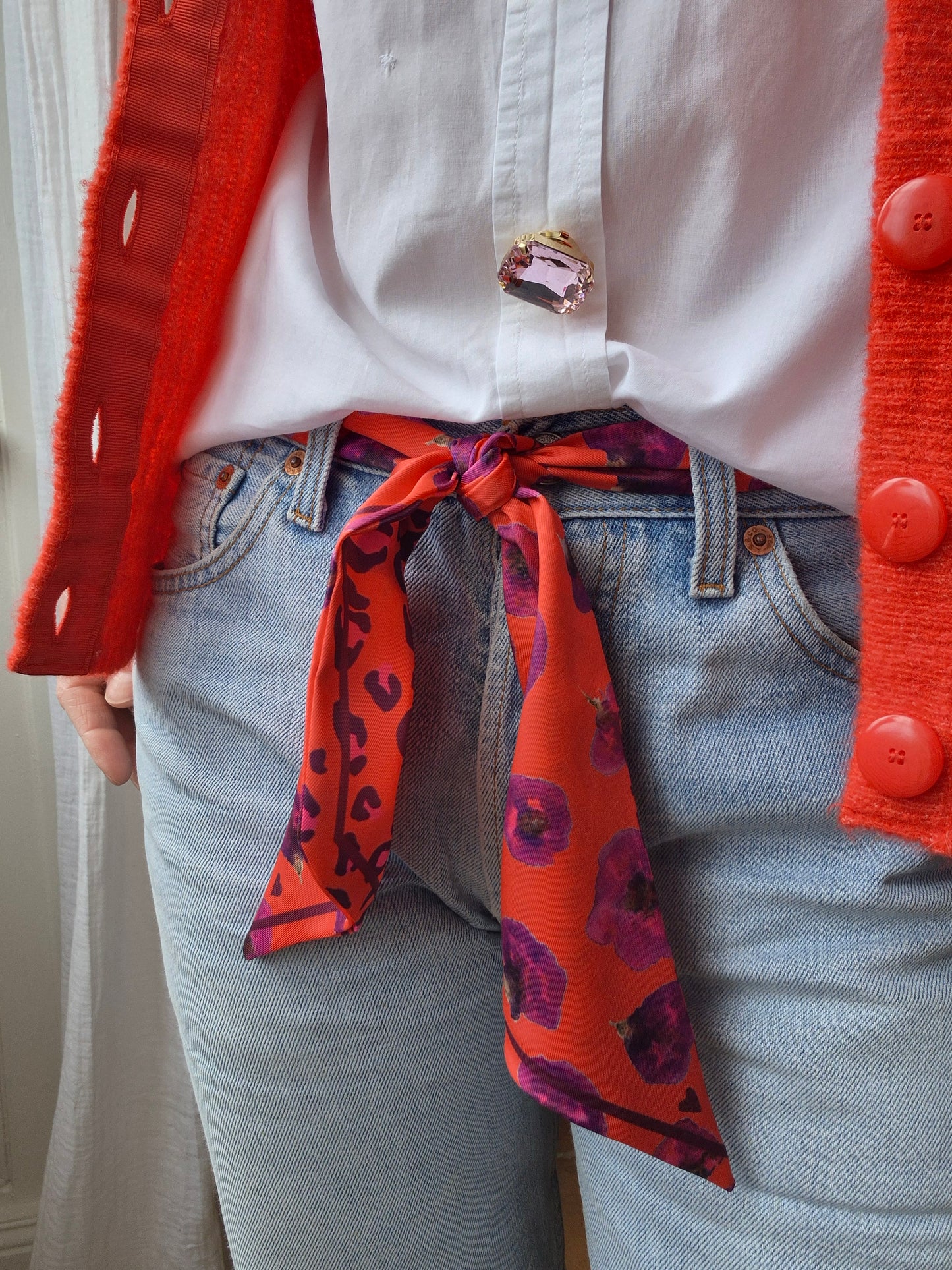 Bandeau "Coquelicot coeur Cerise- Léopard"