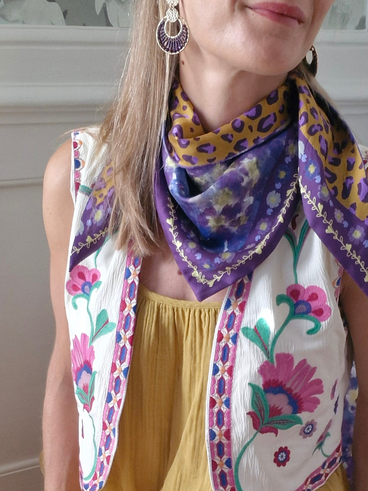 Triangle " Violette-Léopard  "