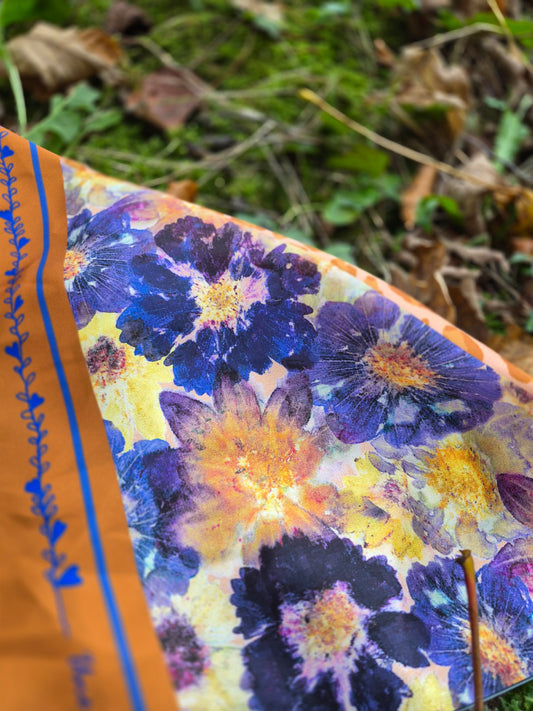 Carré "Bouquet d'automne - noisette"