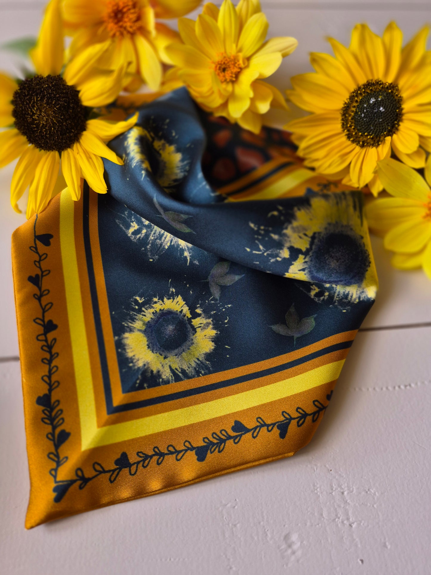 Triangle " Golden Bloom - Léopard