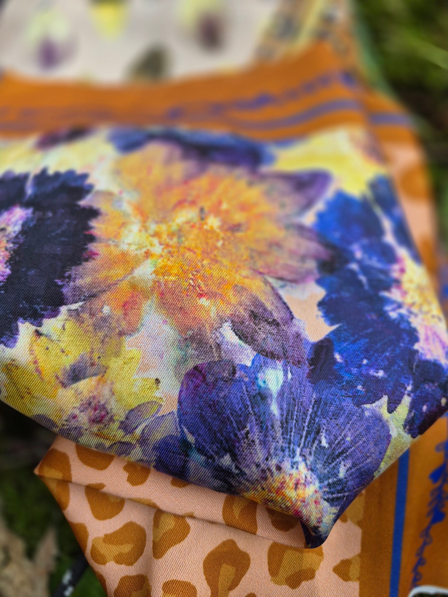 Triangle " Bouquet d'automne Noisette- Leopard "