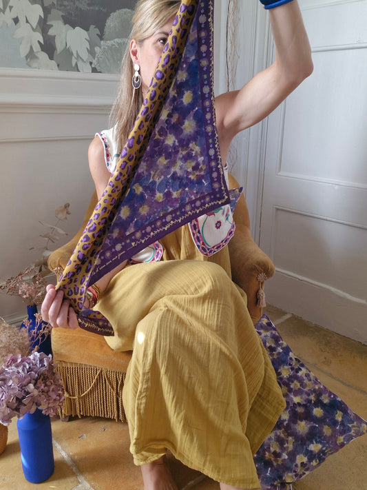 Triangle " Violette-Léopard  "