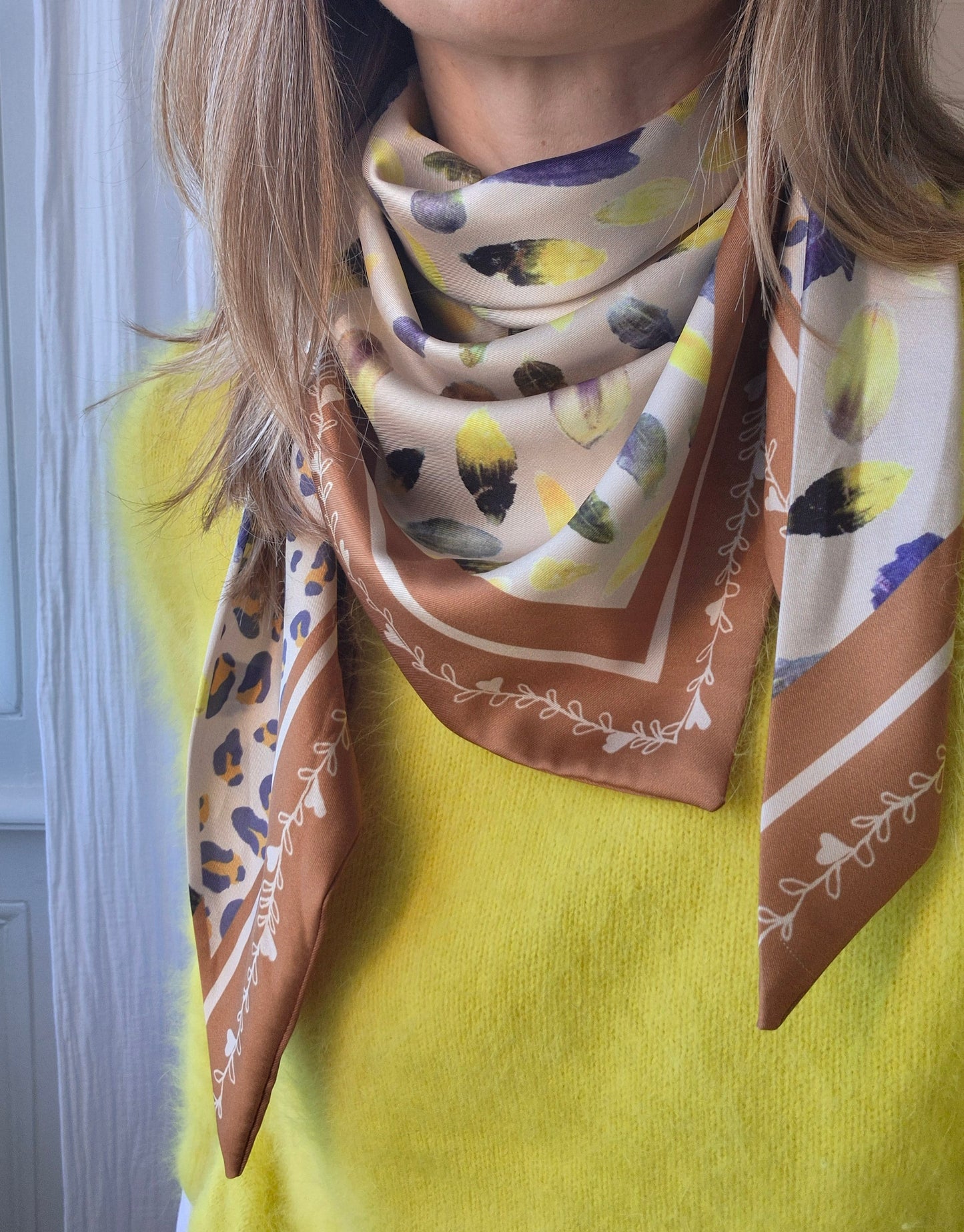 Triangle "Plume d'hiver Leopard "